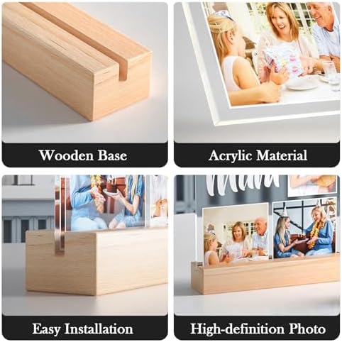 Custom Acrylic Photo Frame with Night Light
