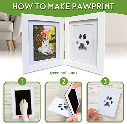 Green Polywog Paw Print Pet Keepsake Frame Kit