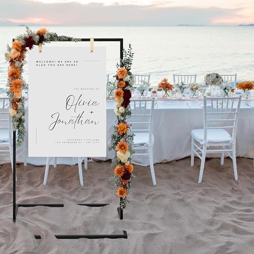 KIBAGA Black Metal Wedding Welcome Sign Stand