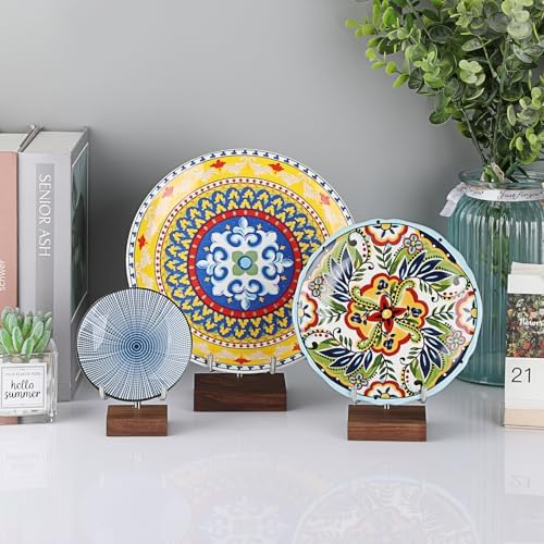 Hipiwe 2 Pack Crystal Display Stand with Wood Base