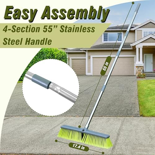 PHYEX Upgraded 18 Push Broom with 55 Adjustable Handle