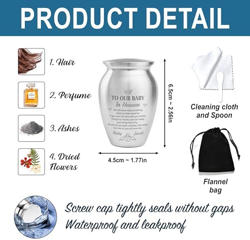 Personalized Baby Mini Urn Stainless Steel 1