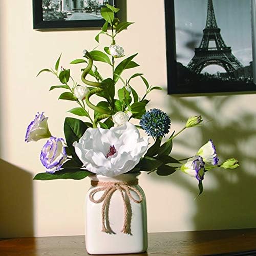 NDRFAWY Artificial Camellia with Vase for Indoor Decor