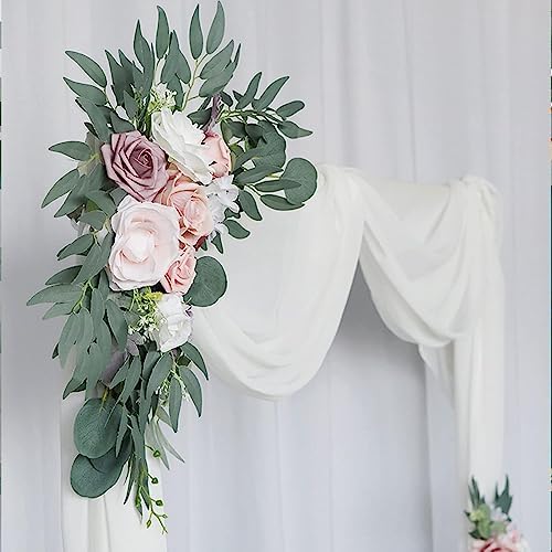2pcs Wedding Arch Flowers Artificial Flower Kit with Eucalyptus and Peony