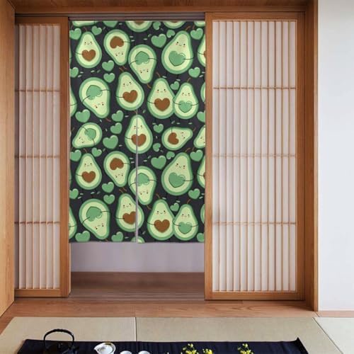 VOSERY Blackout Curtains 2 Panel Set - Avocado Heart 34 X 56 Inch