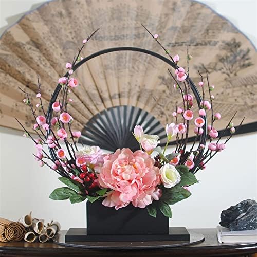 NDRFAWY Artificial Flowers Peony Plum Bouquet Potted Decoration
