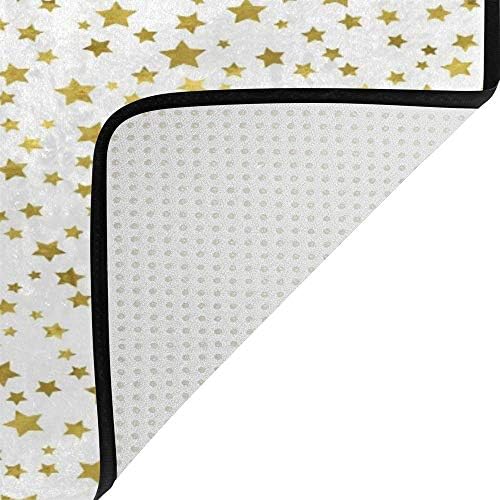 CHIGUA Large Area Rug Non Slip Shiny Gold Stars 80x58 inch