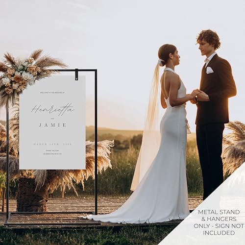 KIBAGA Black Metal Wedding Welcome Sign Stand