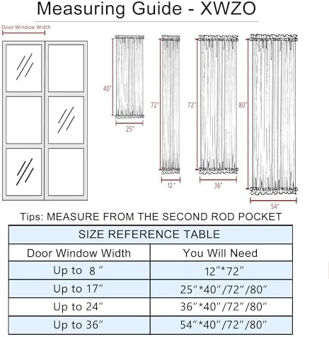 XWZO Door Curtain Panel 25x40 Blackout Grey