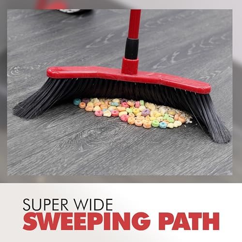 Da Vinci Curved Angle Broom - Sturdy 52-Inch Heavy Duty Sweeping Tool