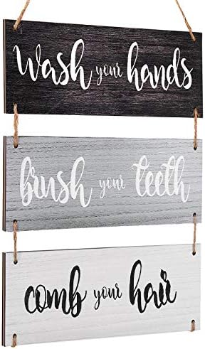 Jetec Funny Bathroom Rules Wall Art Sign Set