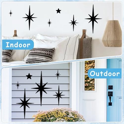 Easma 6Pcs Mid Century Starburst Metal Wall Art