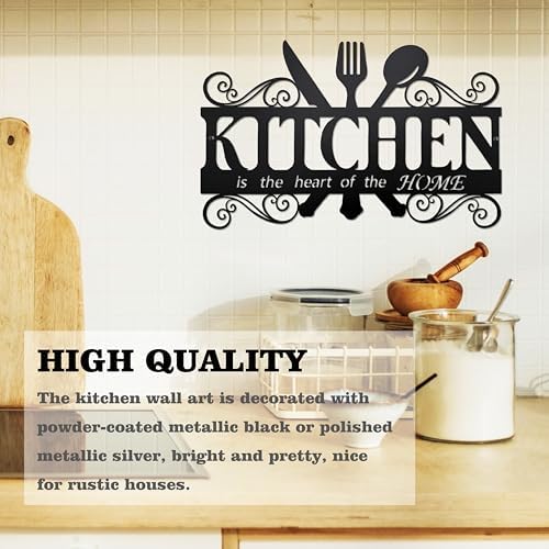 Farmhouse Kitchen Wall Decor Metal Sign - Black