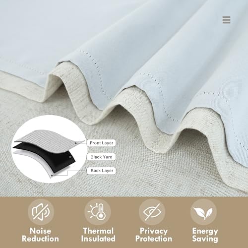 DriftAway Double Layer Linen Blackout Tie Up Curtains
