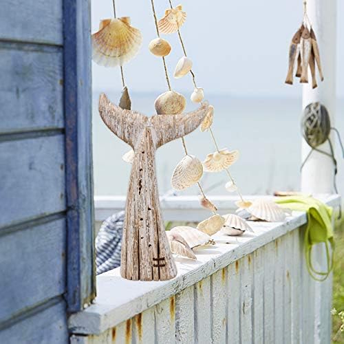 K KILIPES Wood Whale Tail Statue 136 H