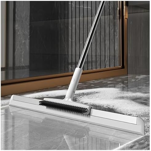 RRRYYYZZ Air Broom 49 Long Handle Silicone Floor Scrub Brush with Squeegee
