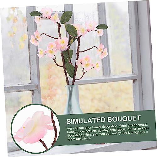 2pcs Pink Cherry Blossom Artificial Flower Decor for Bathroom