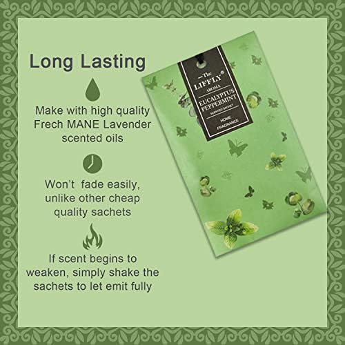 LIFFLY 14 Packs Eucalyptus Peppermint Scented Sachets