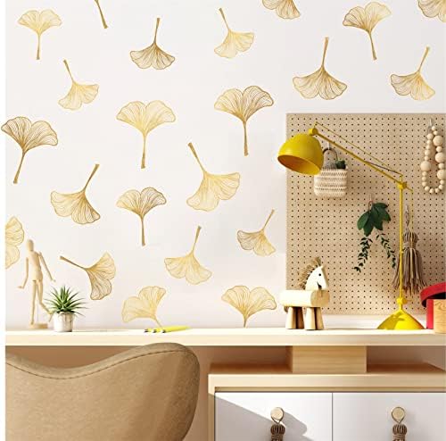 Hataru Golden Leaves Wall Decals Peel and Stick