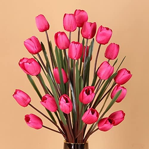 Artificial Silk Tulips with Vase for Wedding Home Decor