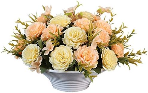 Realistic Artificial Flowers with Silk Vase Decoration