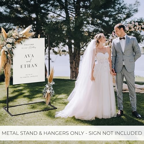 KIBAGA Black Metal Wedding Welcome Sign Stand