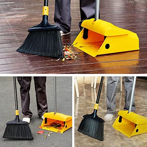 Yocada Heavy Duty Broom and Dustpan Set with Windproof Cover