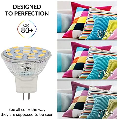 Simba Lighting 4 Pack LED MR11 Flood Light Bulbs 12V 3W 5000K Daylight