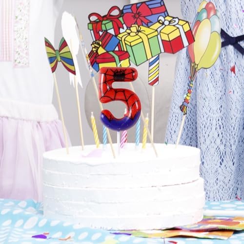 Spider 5th Birthday Candle Cake Topper Decor
