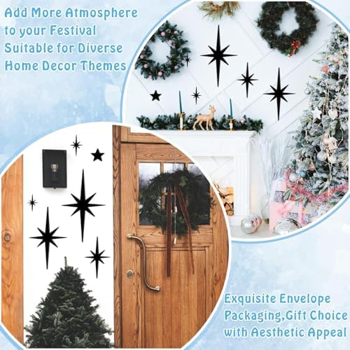 Easma 6Pcs Mid Century Starburst Metal Wall Art
