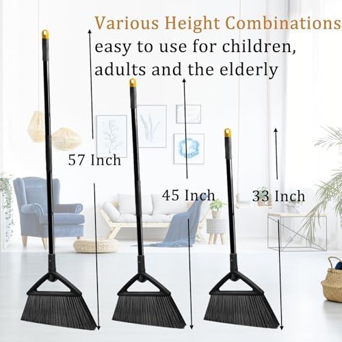 2PCS Heavy-Duty Broom Set for Indoor and Outdoor Cleaning