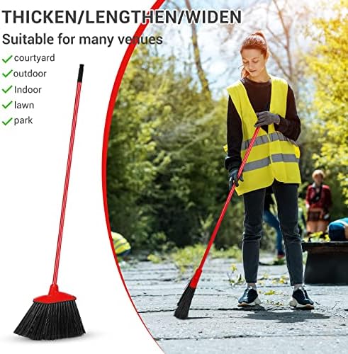 12 Pcs Heavy Duty Angle Broom with 53 Inch Handle