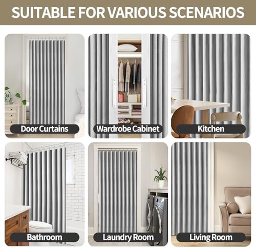 Rinhartex Blackout Magnetic Door Curtain for Closets 42x78