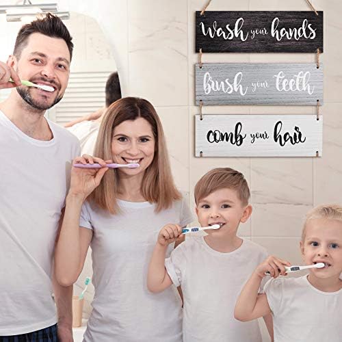 Jetec Funny Bathroom Rules Wall Art Sign Set