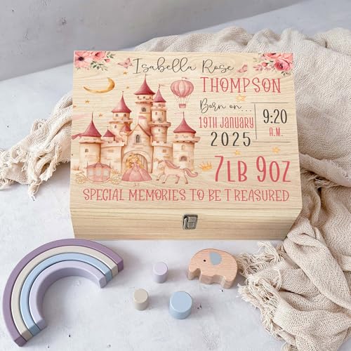 Personalized Baby Memory Box with Name and Birth Details