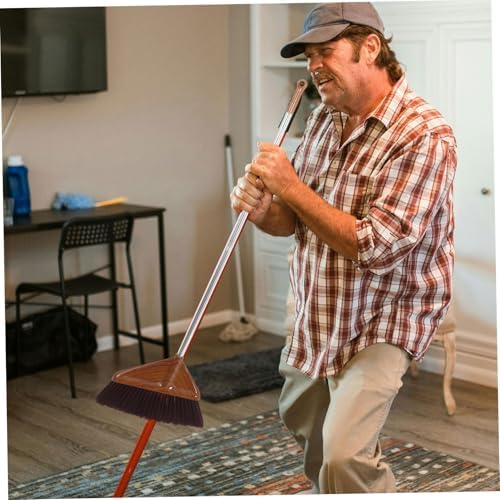 Wood Grain Soft Bristle Hand Broom with Long Handle