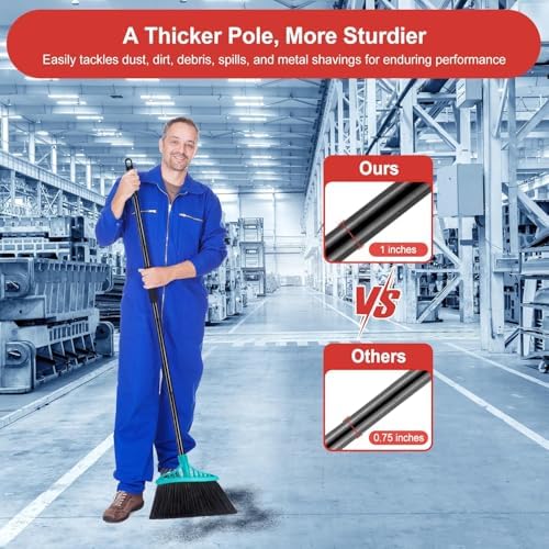 Tiumso 55 Heavy Duty Angle Broom with Locking Handle - Blue