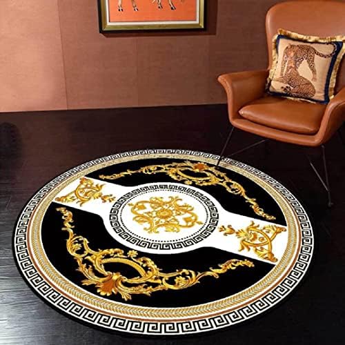 ZSSZO 5ft Round Area Rug Non-Slip Living Room Mat