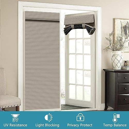 Muamar Door Curtains Privacy Panel Venetian Style Light Brown W25 x L70