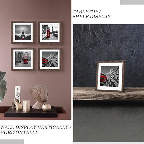 Tiblue 8x8 Rustic Wood Picture Frames Set of 4