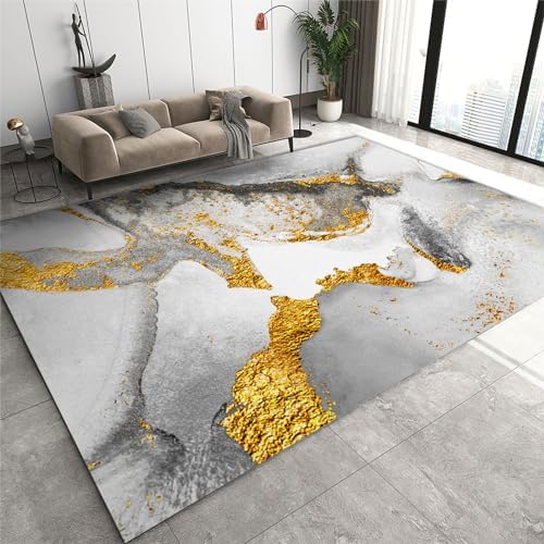 ZAOMIR 6x9ft Gold-Plated Marble Area Rug
