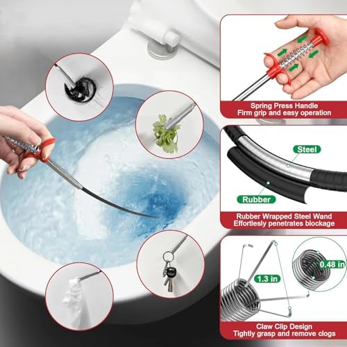 GDOMI Drain Snake Hair Clog Remover Tool
