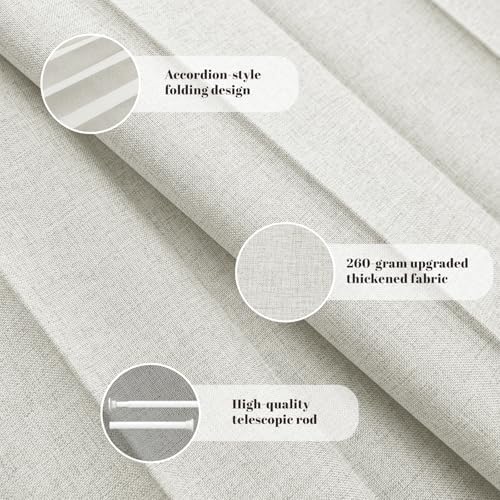 AJAZZ Door Curtains with Magnetic Rod Set - 44W x 78L Beige