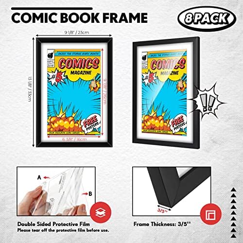 Geetery 8 Pack Comic Book Frames with UV Protection and Hanging Hardware