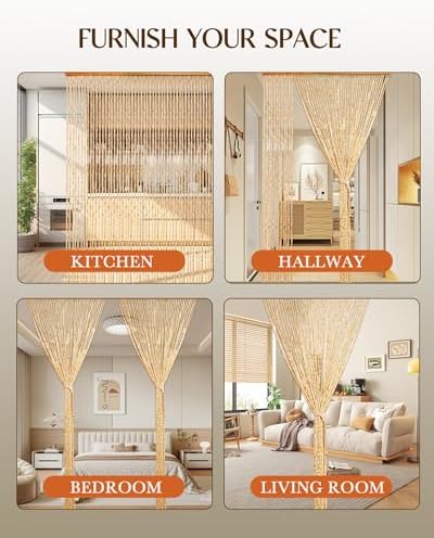 Erfolkerz Bamboo Beaded Curtain - 354x77 - 52 Strands 1