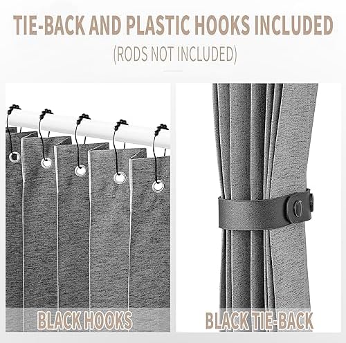 Vatge Grey Panel Curtain with Tieback