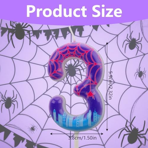 SAVITA Purple Spider Number Candle 3