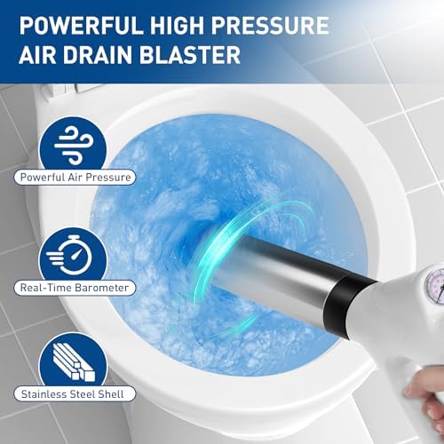 Heavy Duty Toilet Plunger with Air Blaster Gun