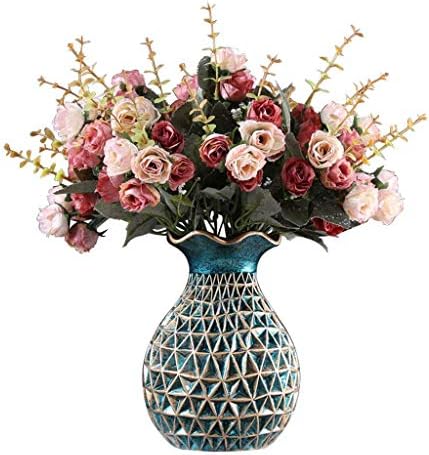 Realistic Artificial Flowers with Vase 4 Bundle Set 1