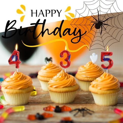 OGnomiFX Spider Themed Number 4 Birthday Candle